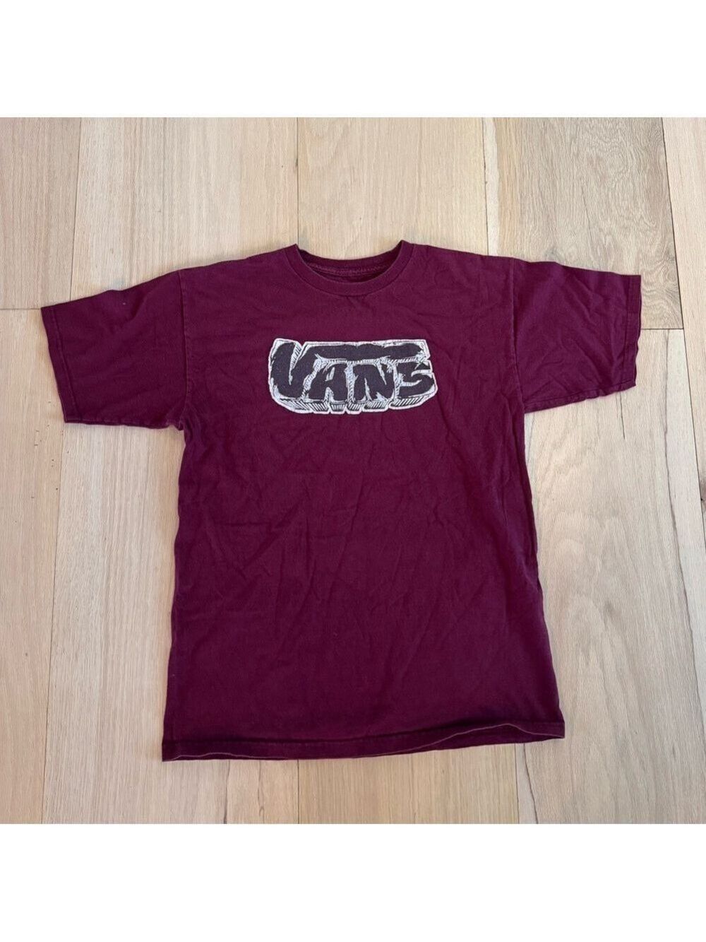 Vans Burgundy Short Sleeve Tee Shirt Size Small